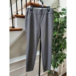 7th Avenue Women White/Black Polyester Mid Rise Skinny Legs Dress Pants Size M